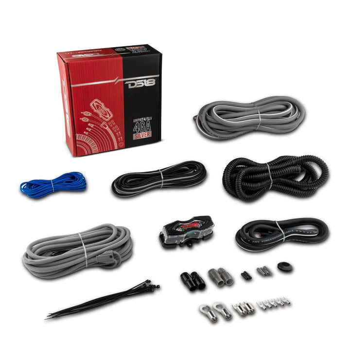 DS18 AMPKIT4/SLV – 4GA CCA Installation Kit for Car Audio Amplifiers