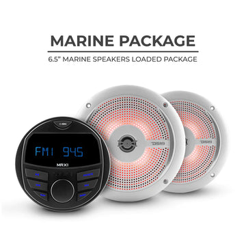 DS18 HYDRO MRX16SL/WH Includes MRX1 Marine Head Unit and NXL-6SL/WH Marine Speakers- White