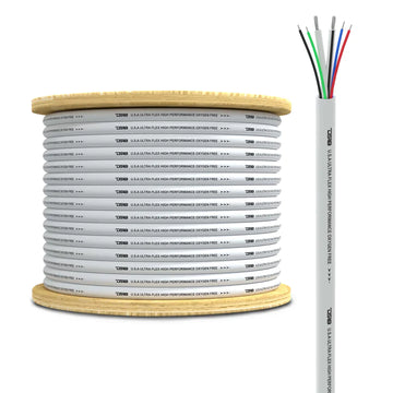 DS18 HYDRO MOFC12/18GA-100SWRGB Marine Tinned 100% Copper OFC 18-GA RGB LED Wires with 12-GA Speaker Wires 100 Feet