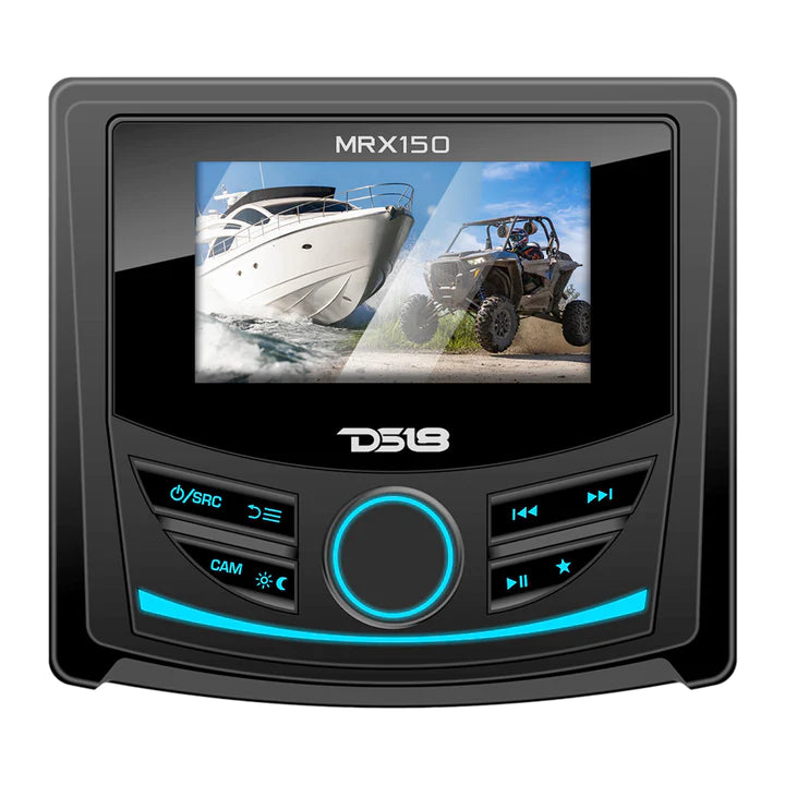 DS18 HYDRO MRX150 Marine and Powersports Head Unit 3” Color TFT IPS Display, 2 Zones, 4 volts Output, BT, RDS 4 X 40 Watts