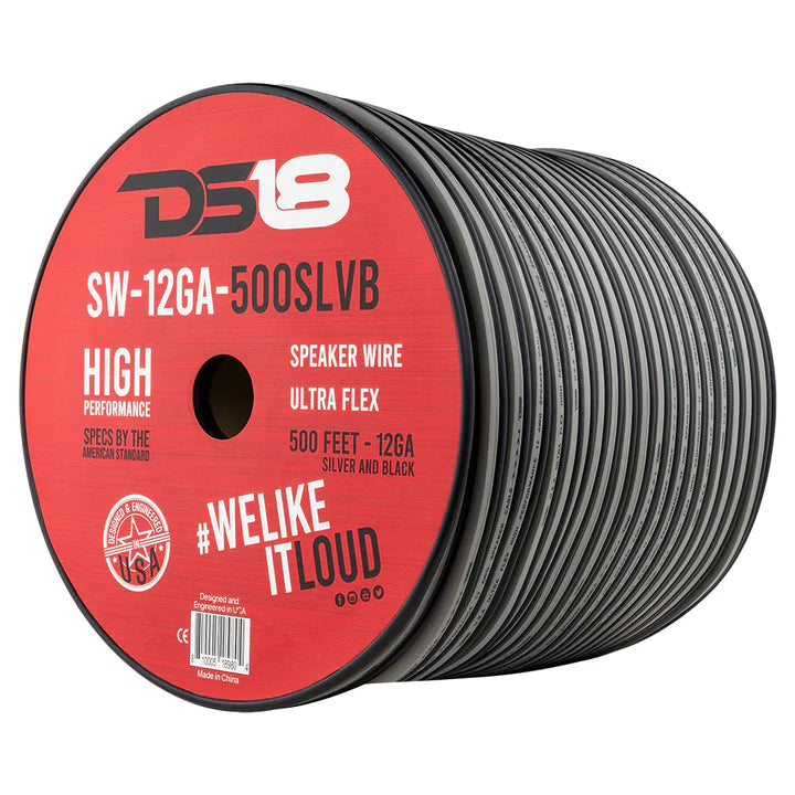 DS18 SW-12GA-500SLVB 12-GA Speaker Wire 500 Feet Silver