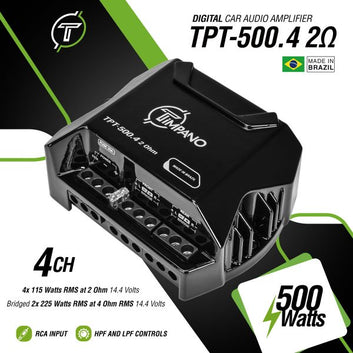 Timpano Compact 4 Channel TPT500.4 Car Audio Amplifier